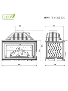 Einbau-Holzeinsatz W16 ECO 16,3 kW Hoher Wirkungsgrad 80,4 % – Bild 2